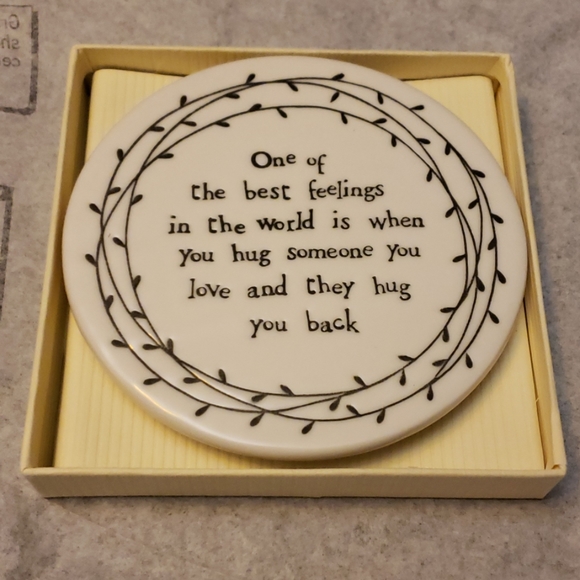 (4) East Of India Leaf Porcelain Coaster # 132 - Picture 3 of 6